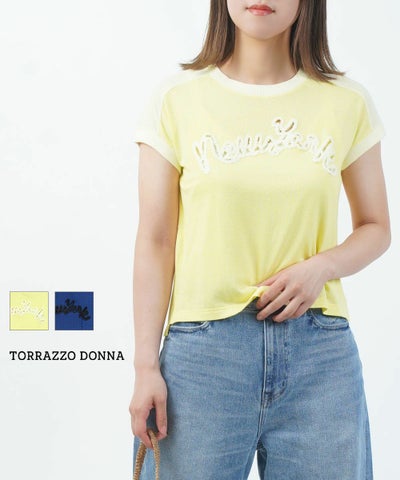 TORRAZZO DONNA(トラッゾドンナ) 切替えロゴプルオーバー