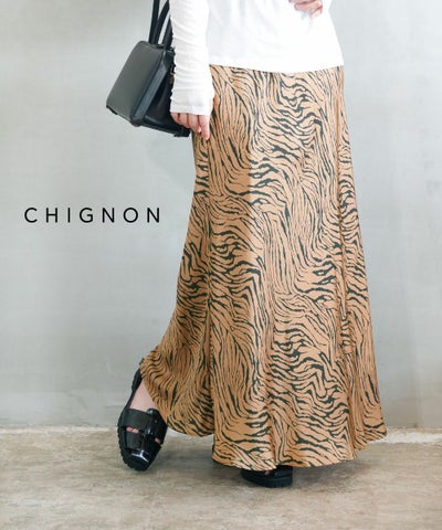 CHIGNON(シニヨン) ゼブラバイアススカート