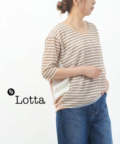 Lotta(ロッタ) ボーダー切替え Vネックプルオーバー