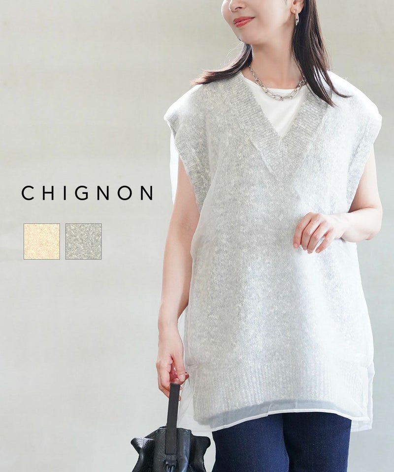 CHIGNON(シニヨン) リバーオーガンドッキングベスト ベージュ(BEG)