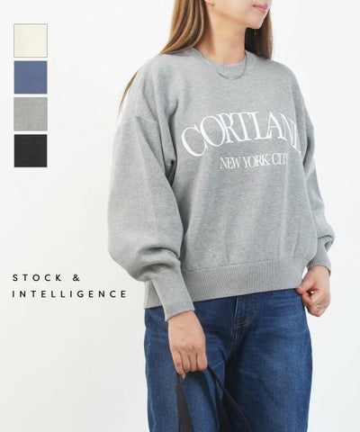 STOCK&INTELLIGENCE(ストックアンドインテリジェンス) スウェットライククルーロゴプルオーバー CORTLAND