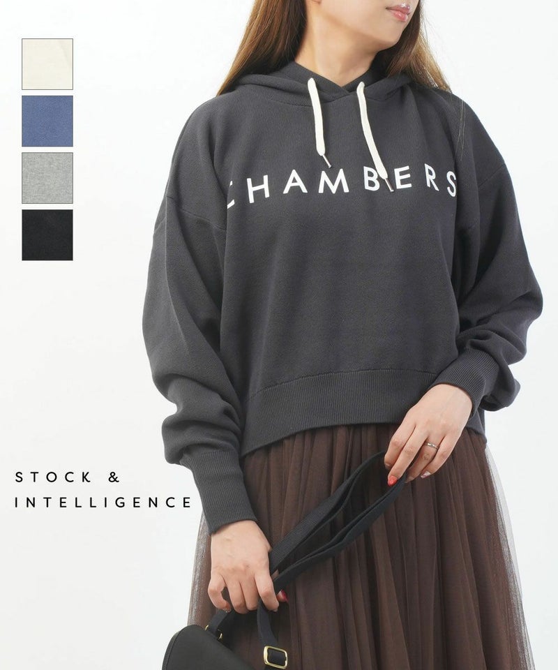 STOCK&INTELLIGENCE(ストックアンドインテリジェンス) スウェットライククルーロゴパーカー CHAMBERS アイボリー(02)