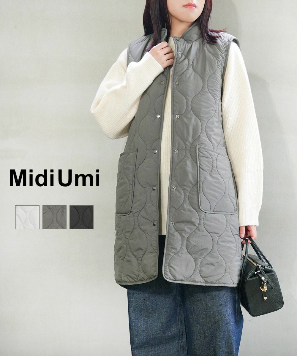 Midi-Umi(ミディウミ)キルティングリバーシブルベスト | BLEU COMME