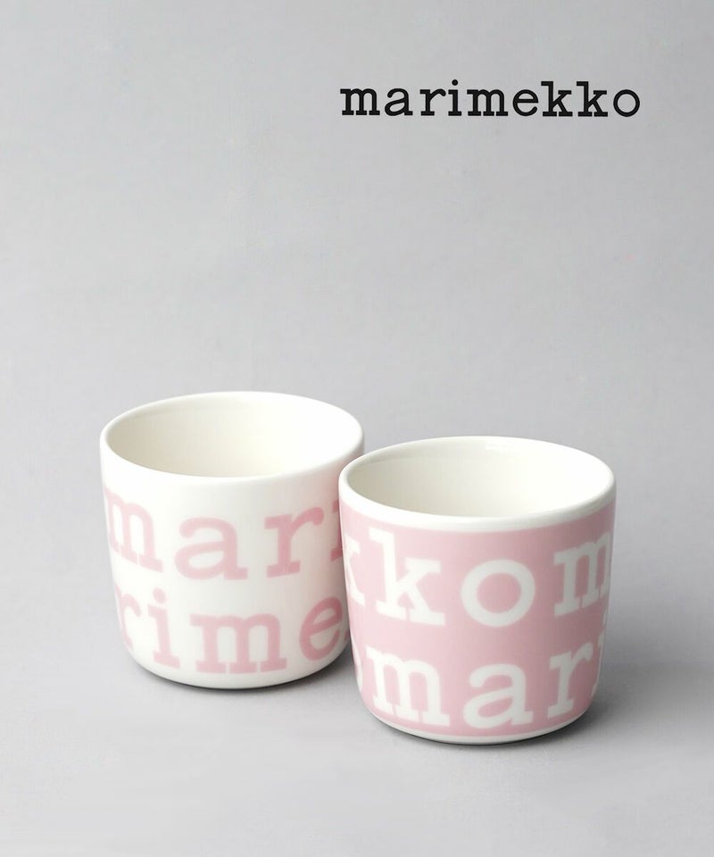 marimekko(マリメッコ) LOGO COFFEE CUP 2DL 2PCS ピンク×ホワイト(70)