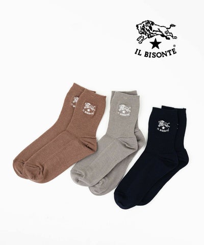 IL BISONTE(イルビゾンテ) ロゴ刺繍ソックス