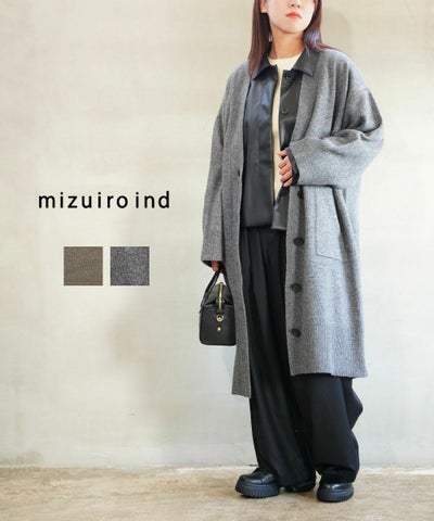 mizuiro ind(ミズイロインド) ワイドVネックカーディガン