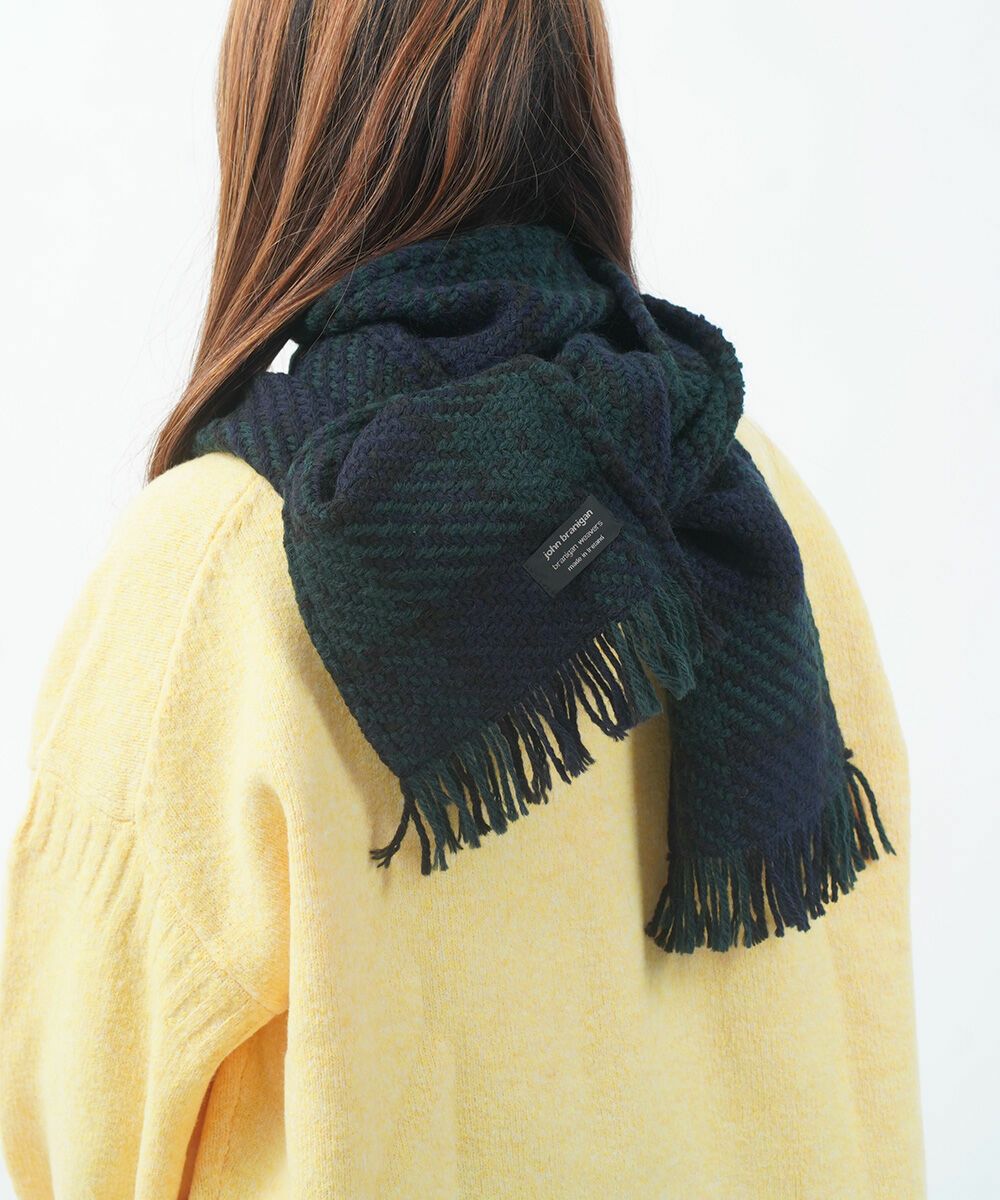 John branigan(ジョンブラニガン)チェック ニットマフラー SCARF