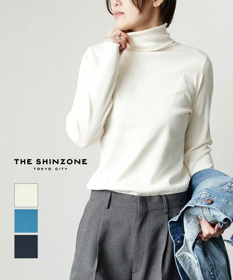 THE SHINZONE(ザ シンゾーン) ハイネックリブ HIGHNECK RIB WHITE(01)