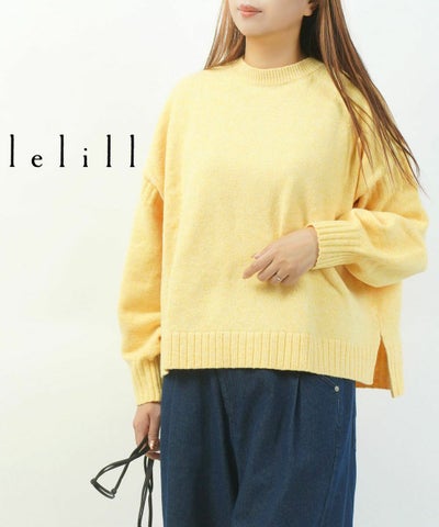 lelill(レリル) ウールライク ワイドガンジーニット プルオーバー