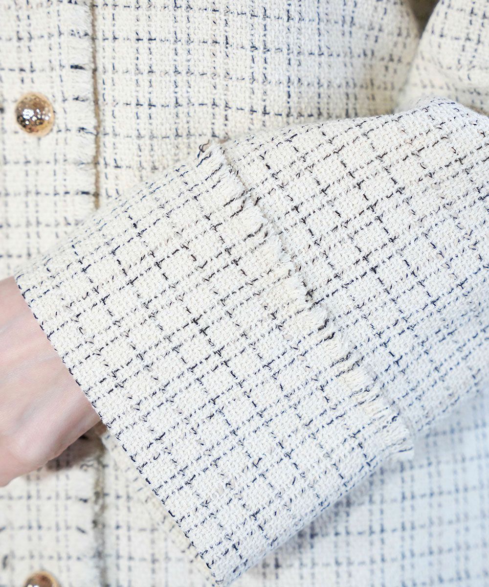 あち　最終お値下げ　CHIGNON モールツイードブルゾン 週末限定 美品 chignon シニヨン モールツイードブルゾン 2023 - メルカリ