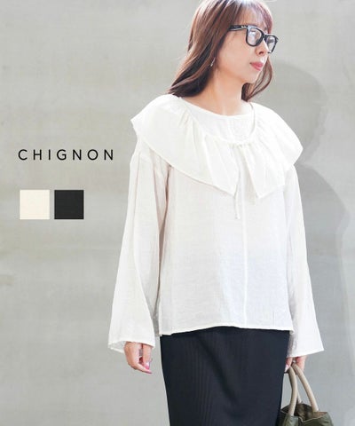 CHIGNON(シニヨン) フリル衿付きシャツ