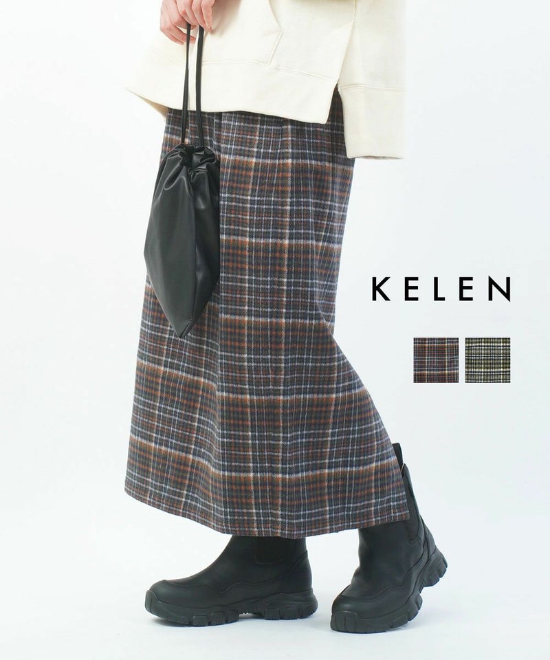 kelen(ケレン) チェックスカート TOOGO NAVY(NVY)