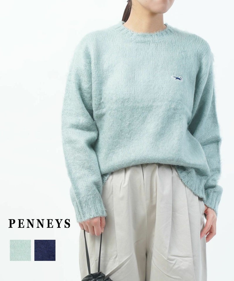 PENNEYS(ぺニーズ) The Fox Shaggy Crew Sweater ダークサックス(DSAX)