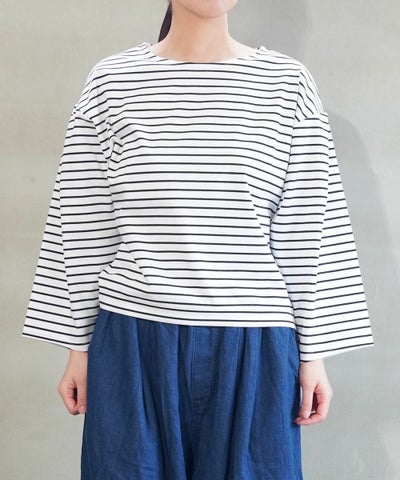 Gauze#(ガーゼ) JOUET タックスリーブボーダープルオーバー