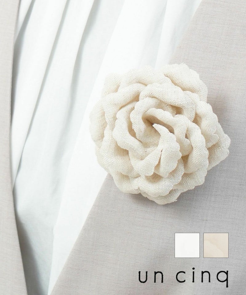un cinq(アンサンク) Linen Corsage Rose オフ(OFF)