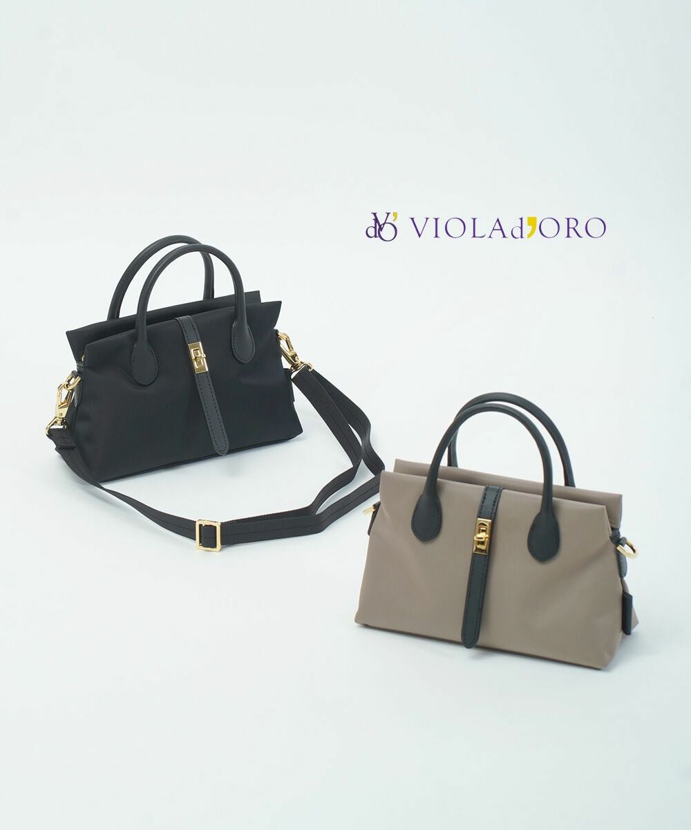 VIOLAd'ORO(ヴィオラドーロ)ターンロック付き ナイロントートバッグ XS