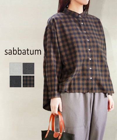 Sabbatum(サバタム)先染めシャギーバックヨークギャザーブラウス 