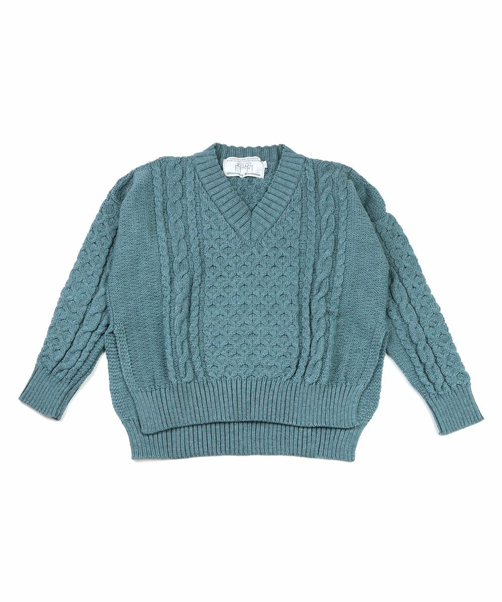 【新品、タグ付き】Oldderby Knitwear、Vネックニットプルオーバー Oldderby Knitwear(オールドダービーニットウェア)Vネックケーブル