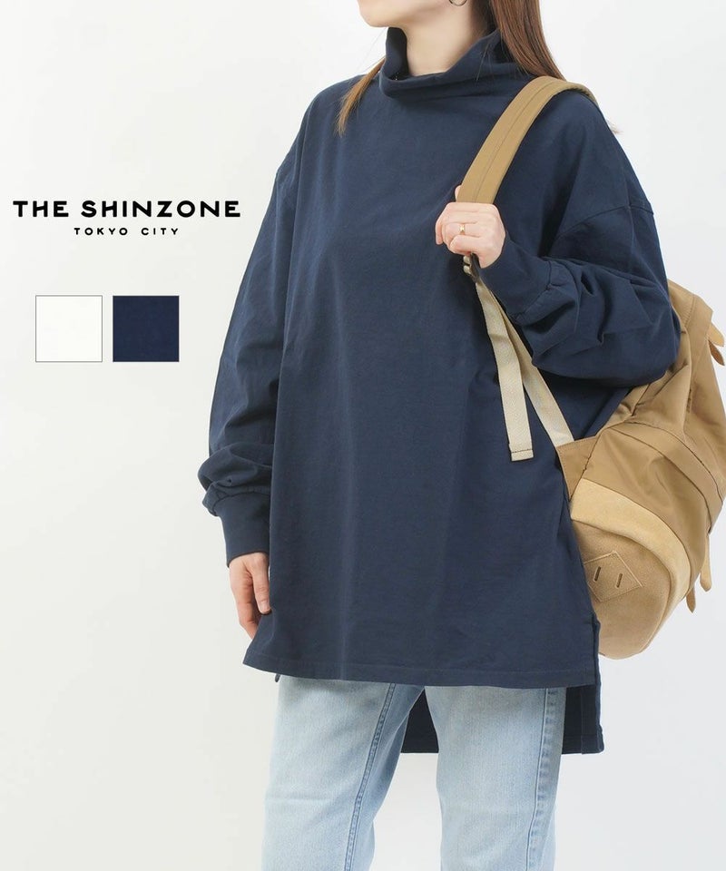 THE SHINZONE(ザ シンゾーン) ハイネックTシャツ HIGHNECK OVER TEE WHITE(01)