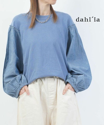 dahl'ia(ダリア) リメイクT インディゴパフスリーブ