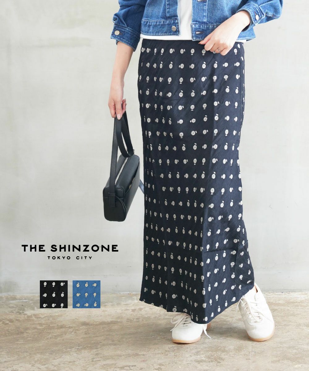 シンゾーン ILICA JACQUARD SKIRT 83 BLUE 36 THE SHINZONE(ザ シンゾーン)ILICA JACQUARD SKIRT | BLEU COMME BLEU