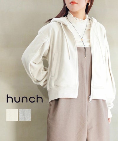hunch(ハンチ) ラメ裏毛Wジップフーディ