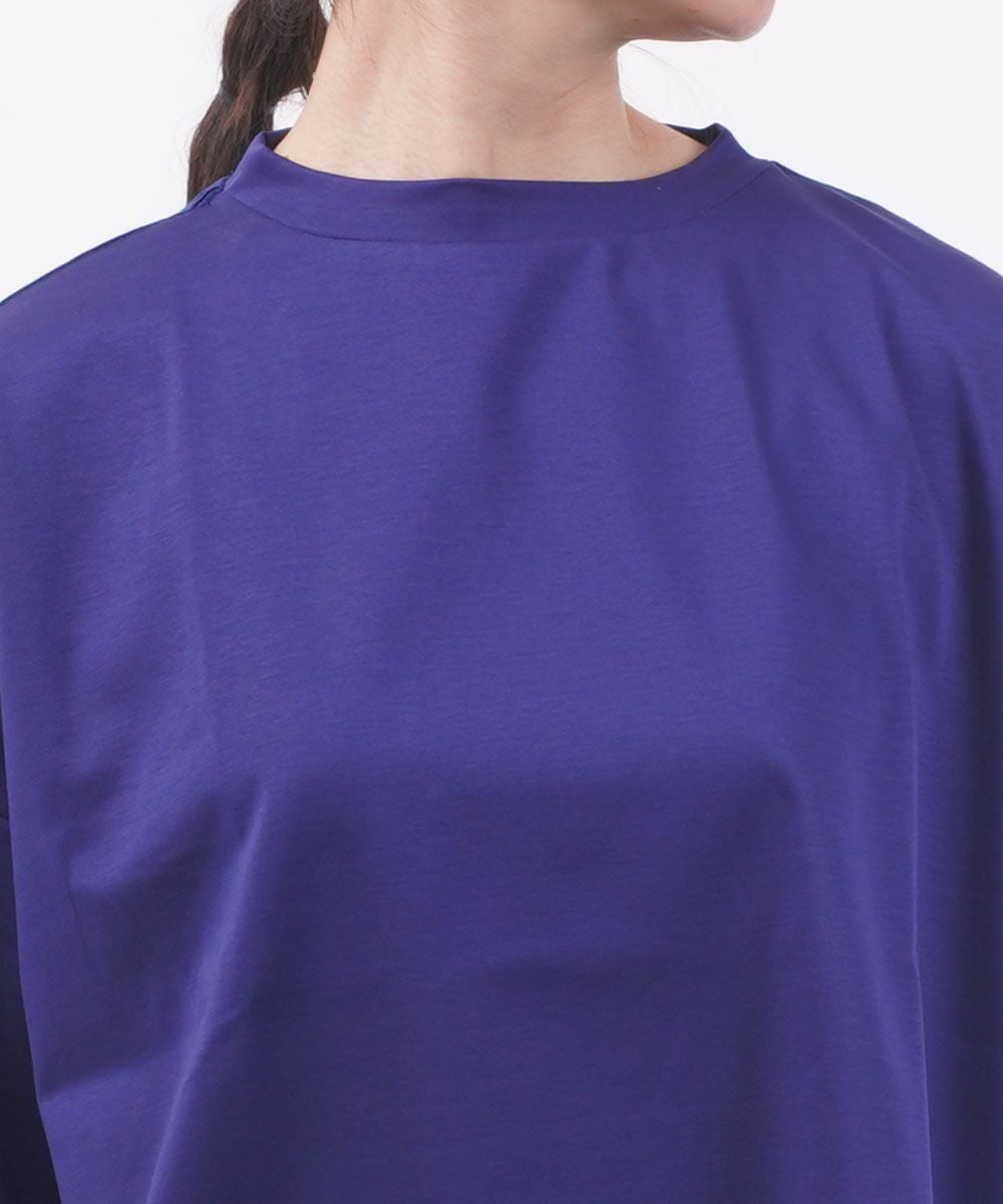 naru(ナル)60スーピマコットンポンチ ワイド七分袖Tシャツ | BLEU
