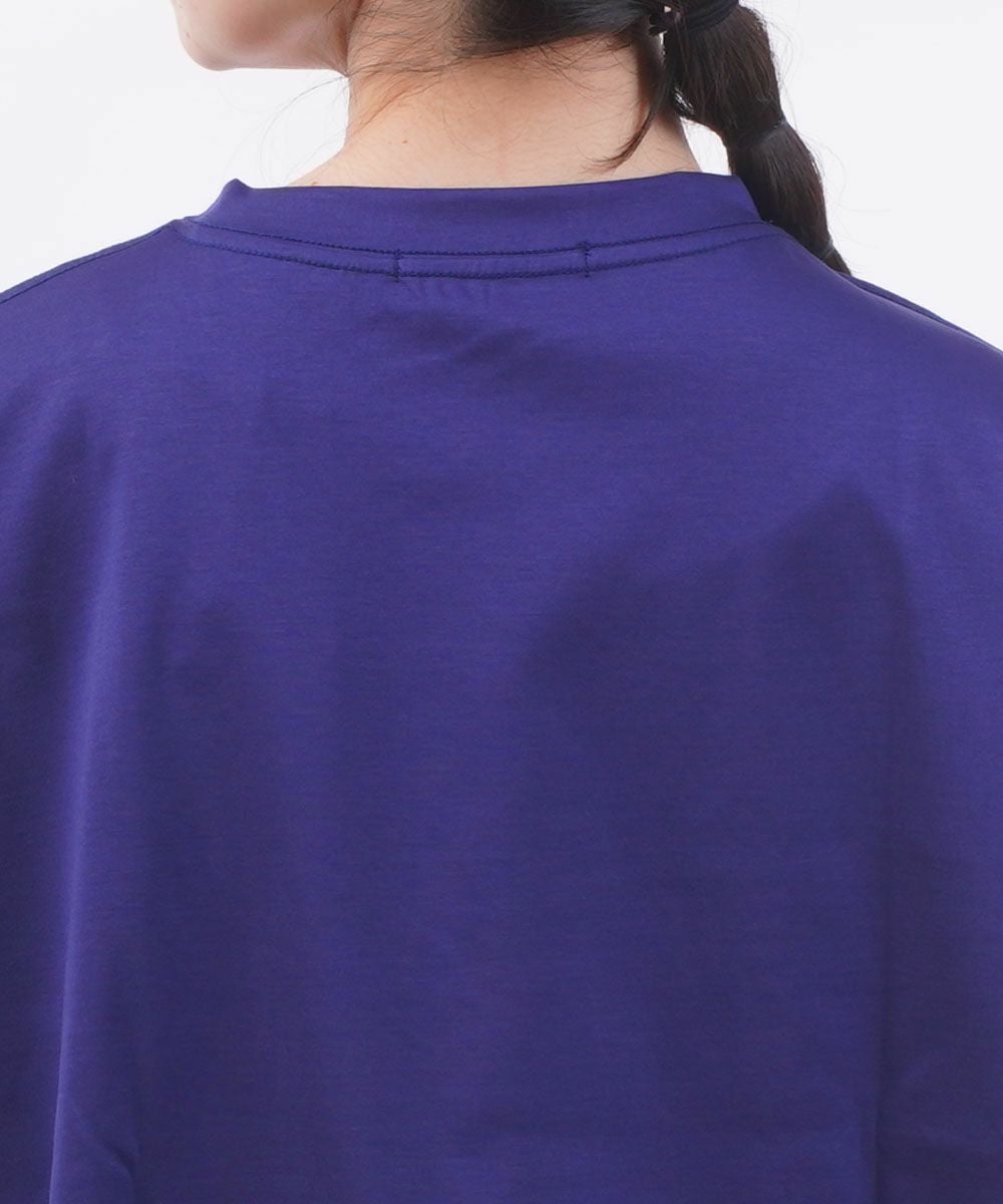 naru(ナル)60スーピマコットンポンチ ワイド七分袖Tシャツ | BLEU