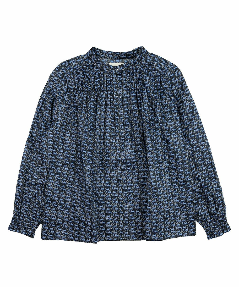 sosotto(ソソット)LIBERTYタナローンチビ衿シャーリングブラウス長袖