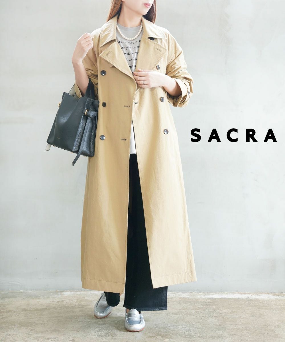 SACRA トレンチコート SACRA(サクラ)クランプルドフィニッシュコットンコート | BLEU COMME