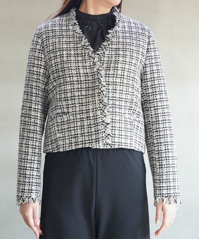 Brahmin(ブラーミン) ファンシーツイードノーカラージャケット