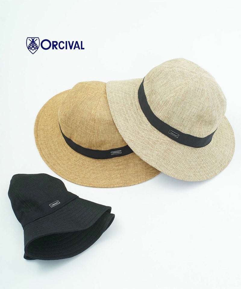 ORCIVAL(オーチバル・オーシバル) ラフィアライク ナチュラルハット BLACK(BLK)