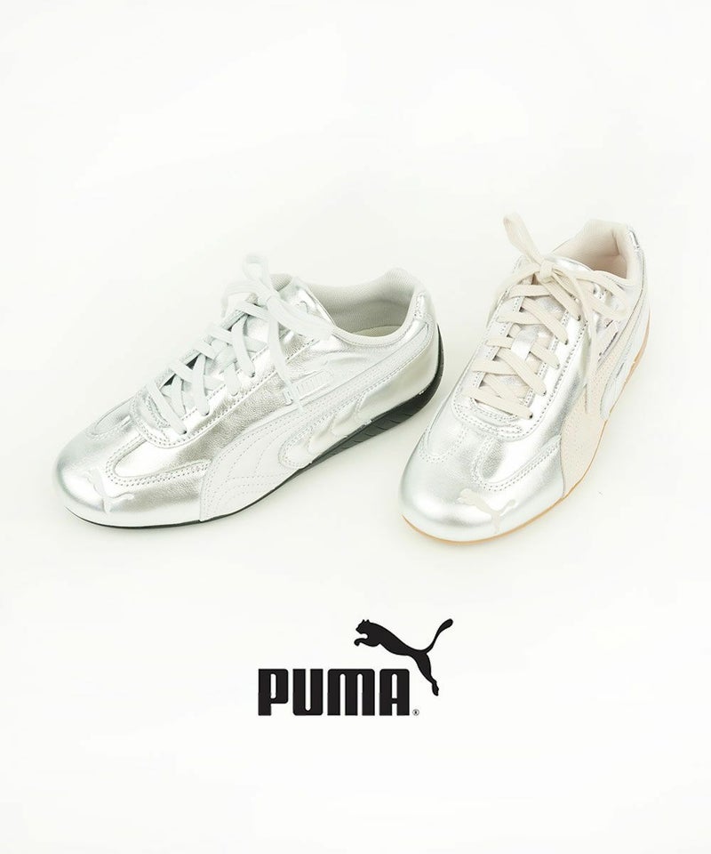 PUMA(プーマ) ウィメンズ スピードキャット シルバー スニーカー SLV/Fグレー/Pブラック(01)