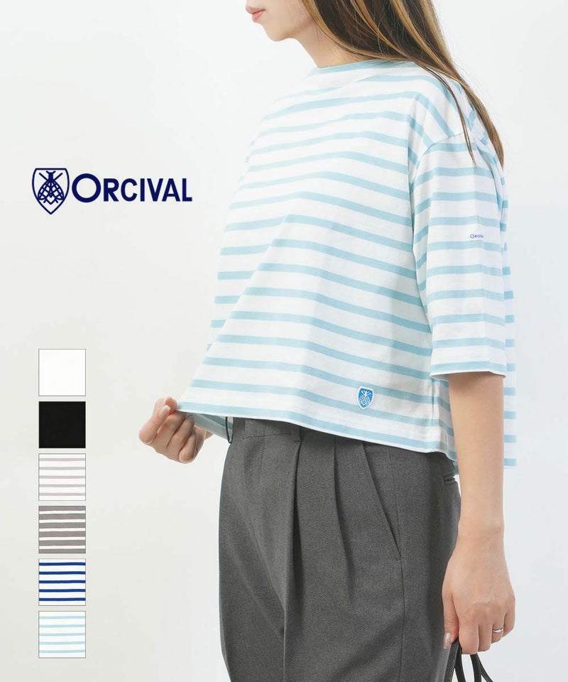 ORCIVAL(オーチバル・オーシバル) ボートネックハーフスリーブプルオーバー WHITE(WHT)
