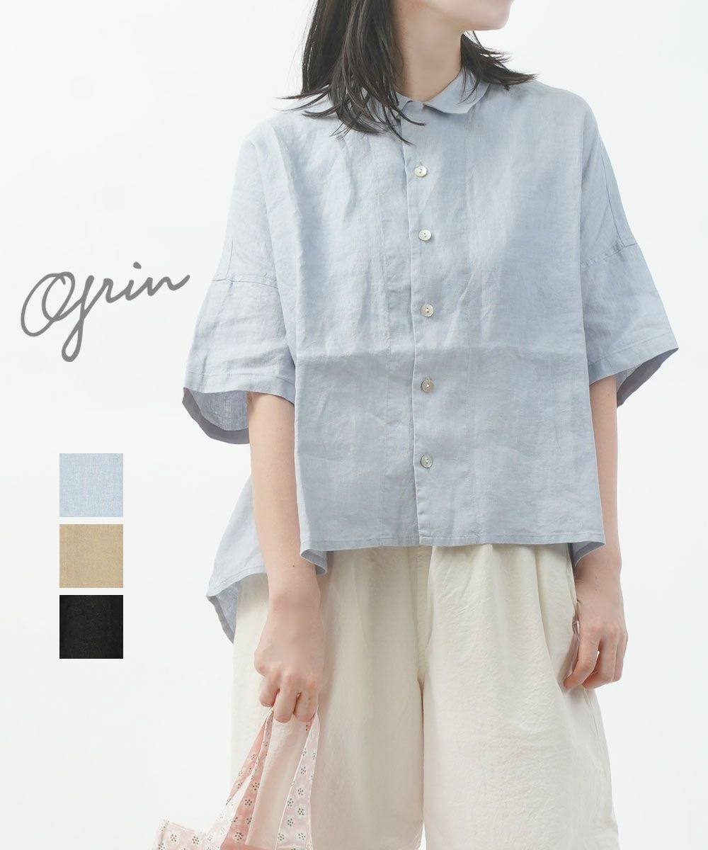 grin(グリン)40リネンスクエア6分袖シャツ | BLEU COMME BLEU(ブルー