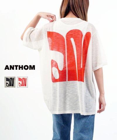ANTHOM(アントム) リネン混アートインターシャBIG T