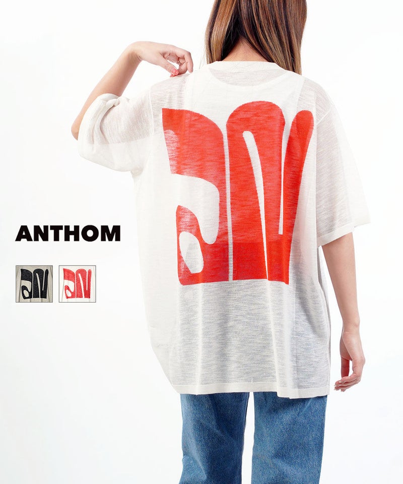 ANTHOM(アントム) リネン混アートインターシャBIG T グレー(10)