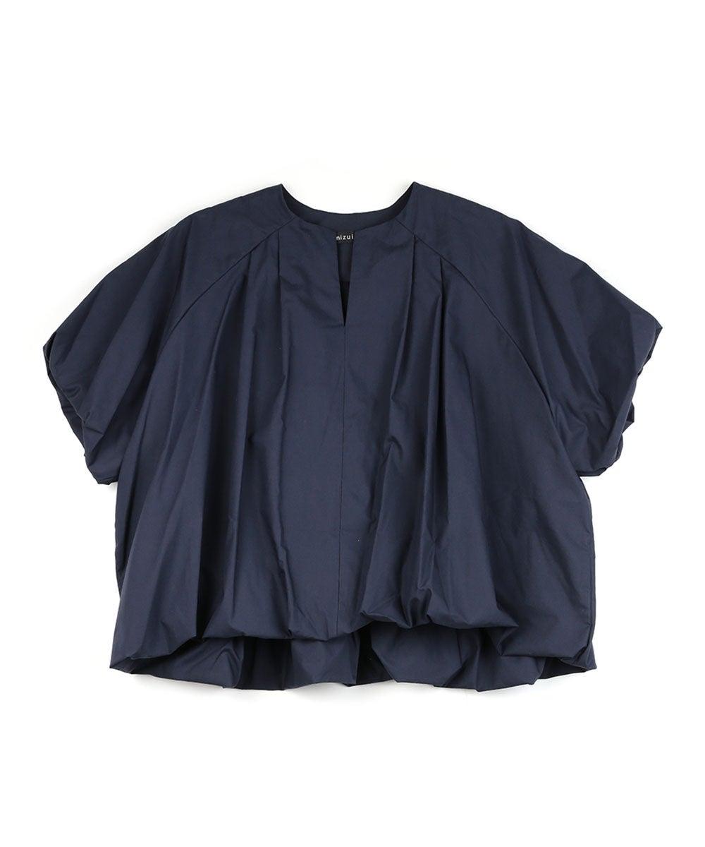 mizuiro ind(ミズイロインド)バルーンノーカラーシャツ | BLEU COMME