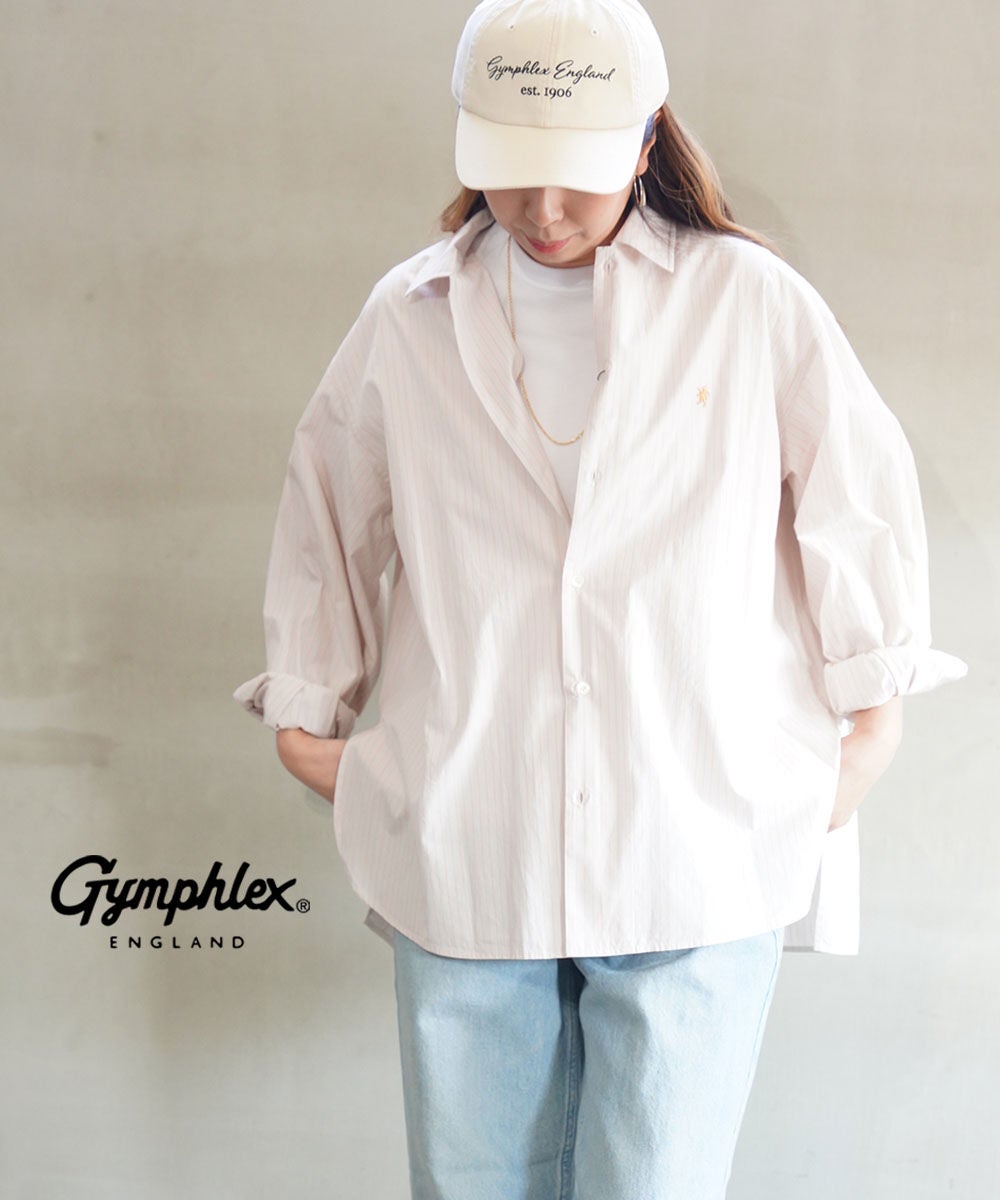 Gymphlex(ジムフレックス)レギュラーカラーストライプシャツチュニック