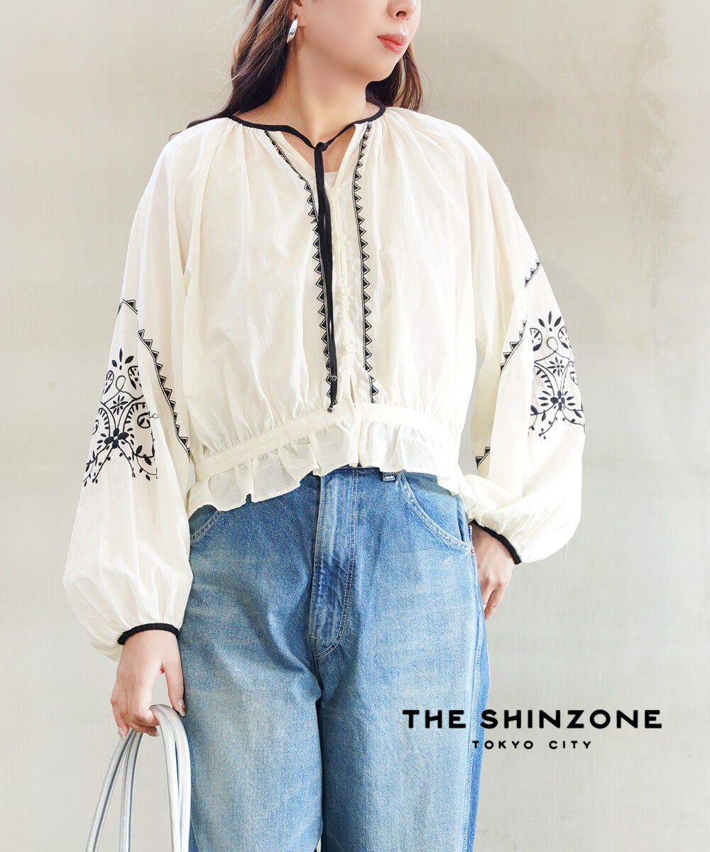 SHINZONE ブラウス シンゾーン THE SHINZONE ブラウス レースカラー LACE COLLAR BLOUSE