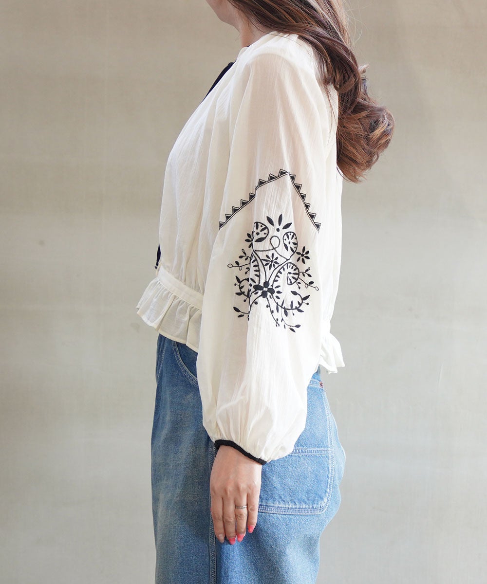 THE SHINZONE(ザ シンゾーン)EMBROIDERED BLOUSE | BLEU COMME BLEU