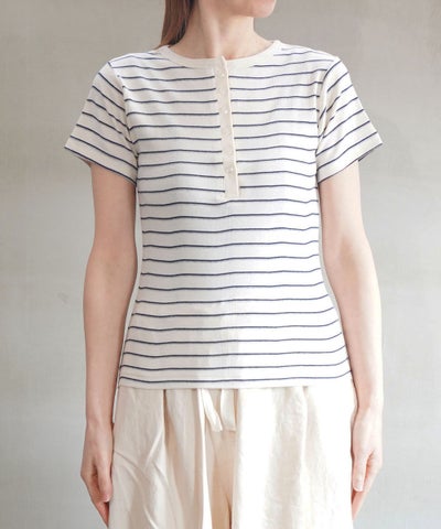 MILLER(ミラー) パネルリブ ヘンリーネックTシャツ