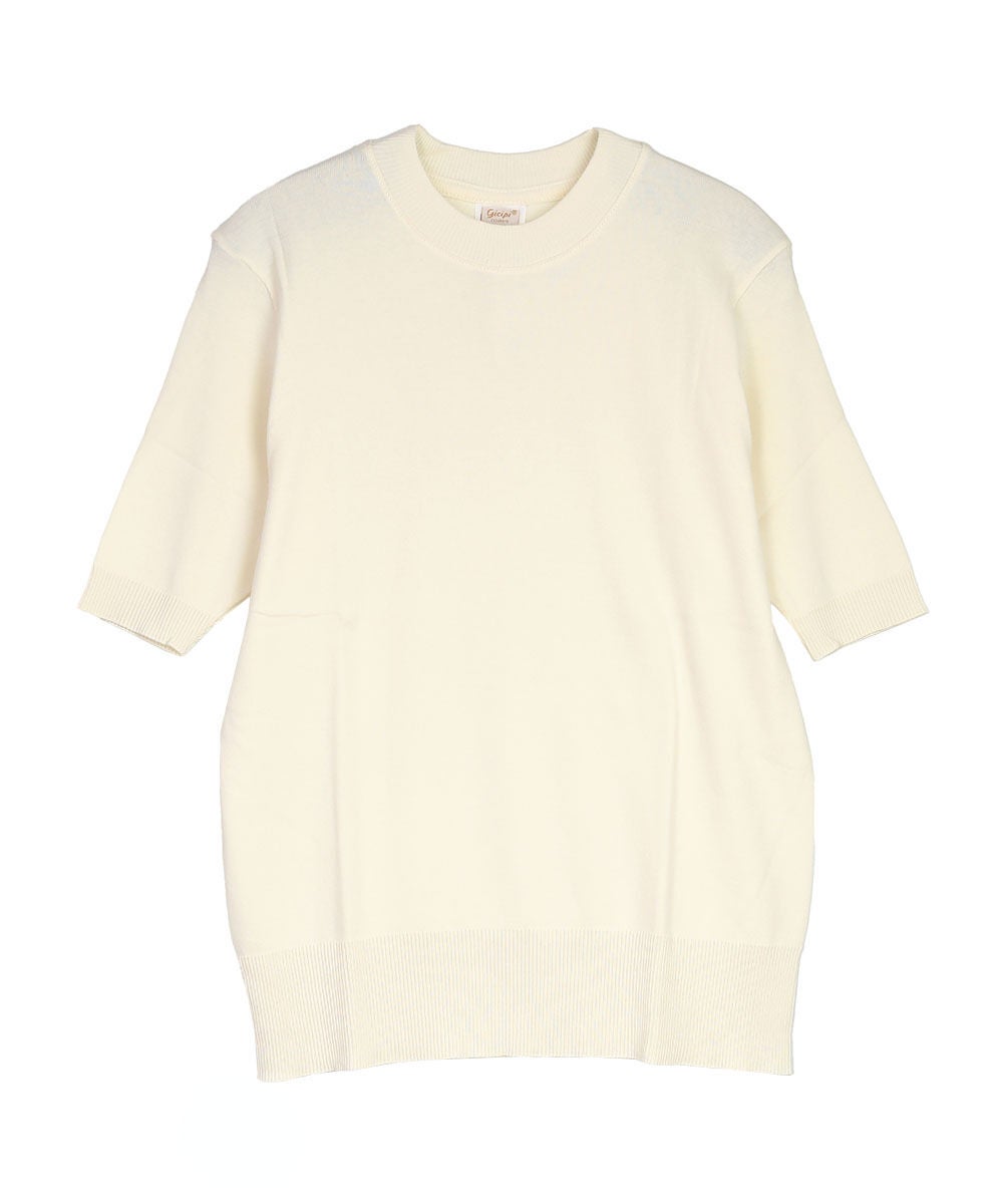 gicipi(ジチピ)ARGENTOクルーネック5分袖ニットソー | BLEU COMME BLEU