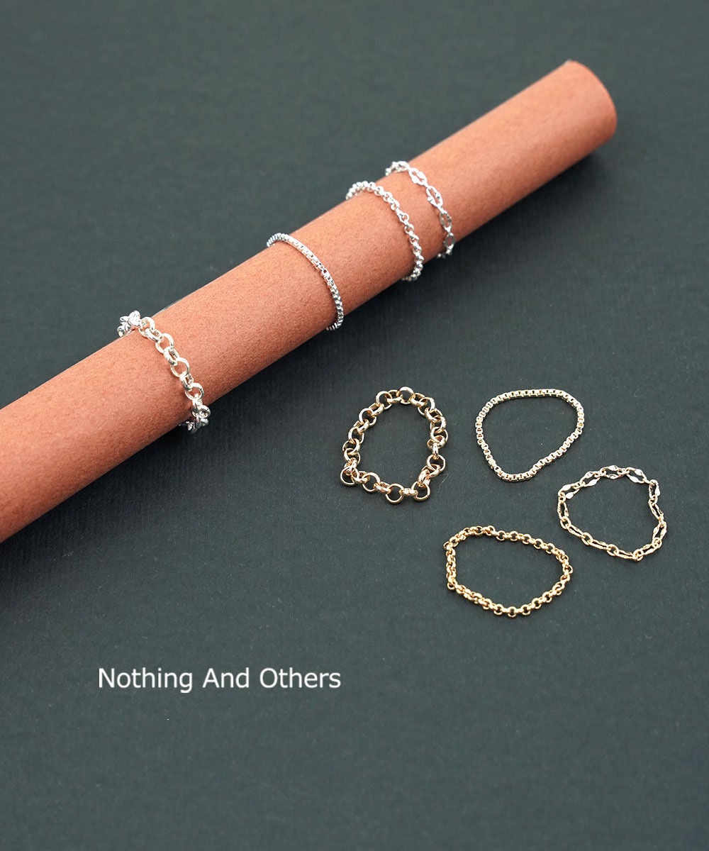 【Nothing And Others】リング5点セット シルバー925 Nothing And Others(ナッシングアンドアザーズ)チェーンリング セット