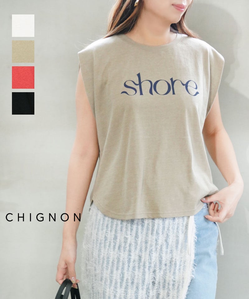 CHIGNON(シニヨン) SHORE コンパクトロゴフレンチTシャツ ホワイト(WHT)