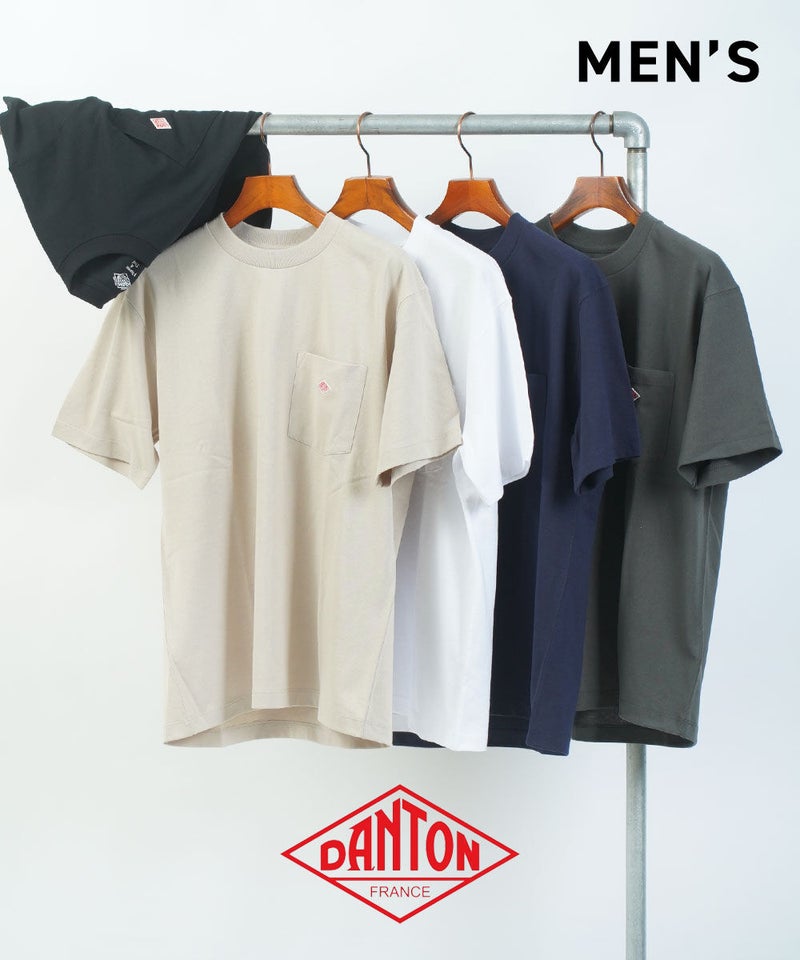 DANTON(ダントン) T/Cオープンエンドジャージィ ポケットTシャツ WHITE(WHT)