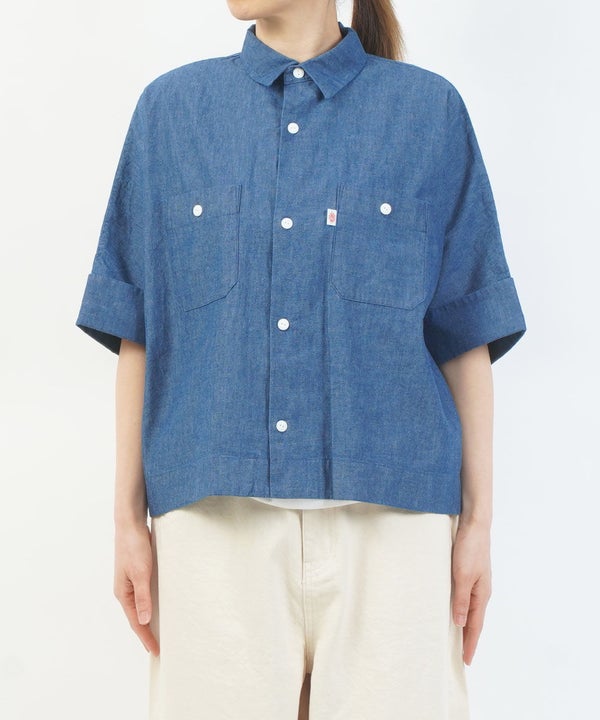 DANTON(ダントン)シャンブレー半袖ワークシャツ | BLEU COMME BLEU