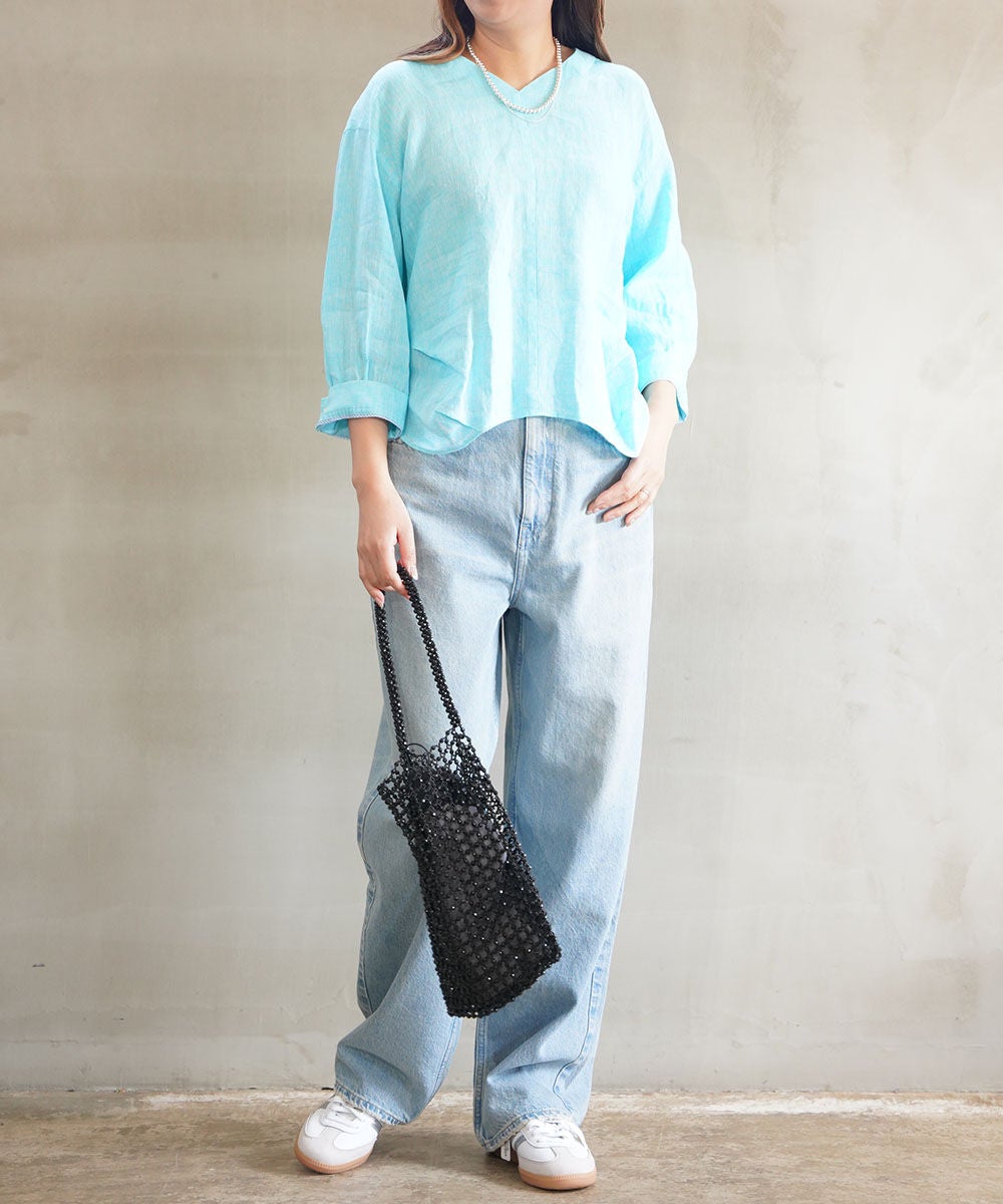 BLUE FRONCE(ブルーフロンセ)フレンチリネンプルオーバーブラウス
