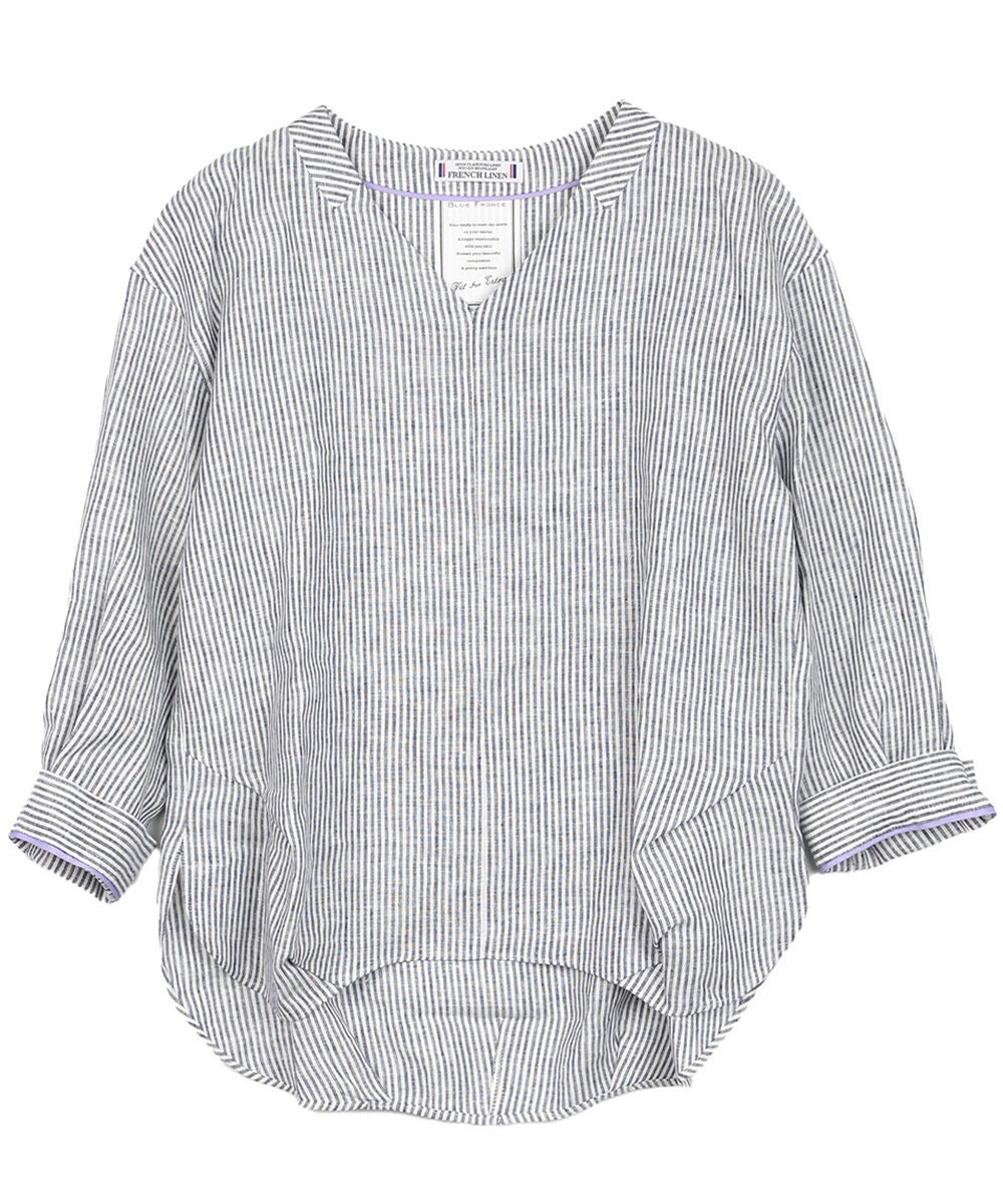 フレンチリネン ロゴTシャツ 38 BLUE FRONCE 黒 新品タグ付 BLUE FRONCE(ブルーフロンセ)フレンチリネンプルオーバーブラウス
