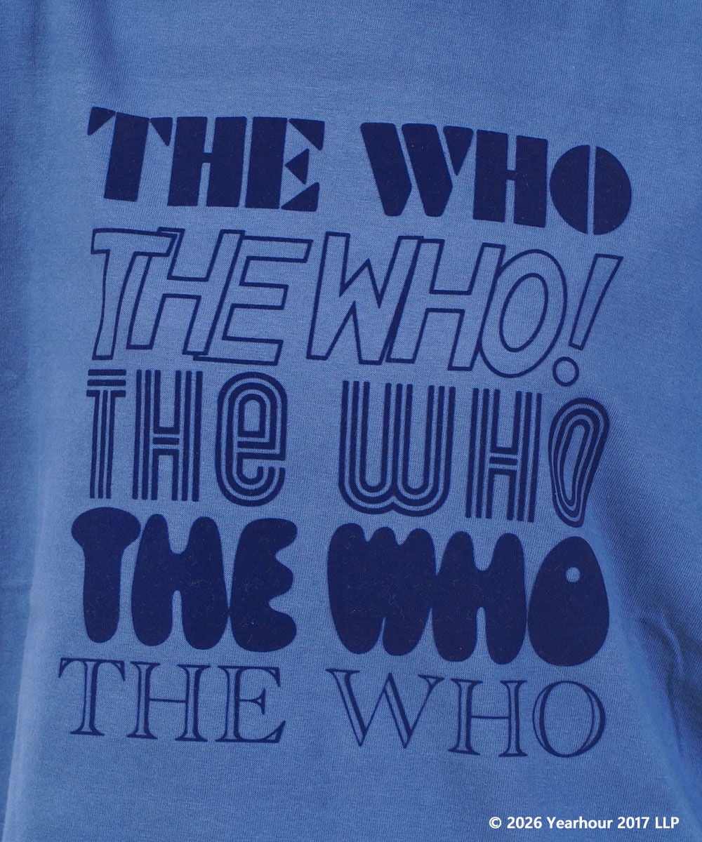 The Who Tシャツ 青 シングルステッチ GOOD ROCK SPEED(グッドロックスピード)THE WHO BAND LOGO FLOCKED